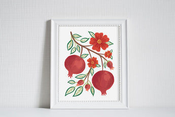 Pomegranate - Modern Farm Garden Art Print