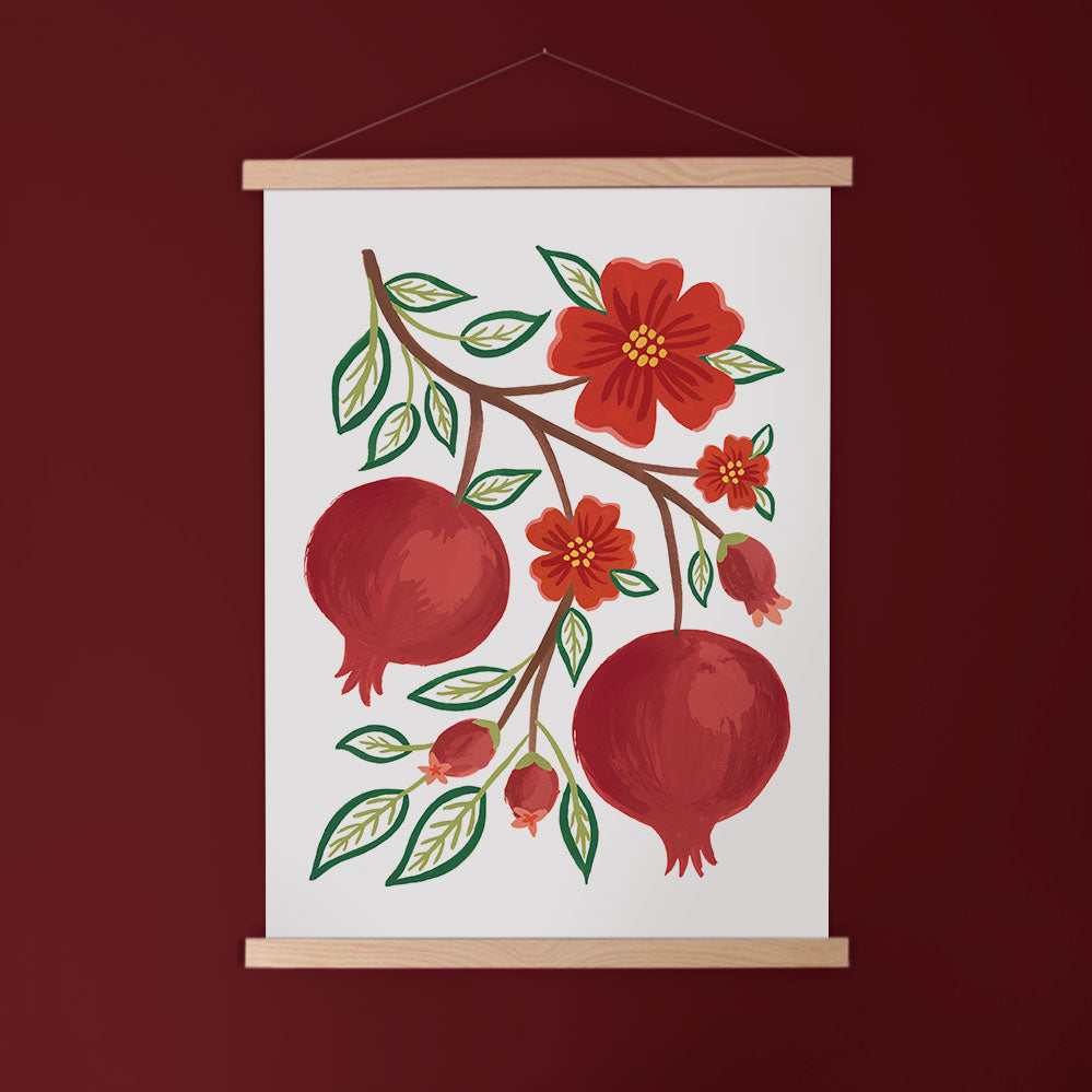 Pomegranate & Flowers tile patterned paper (free) 12x12