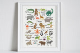 Animal Alphabet Chart - Art Print