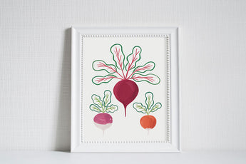 Root Vegetables - Modern Farm Garden Art Print
