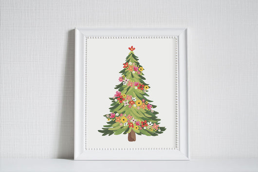 Bloom Christmas Tree - Christmas Art Print