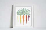 Rainbow Carrots - Modern Farm Garden Art Print