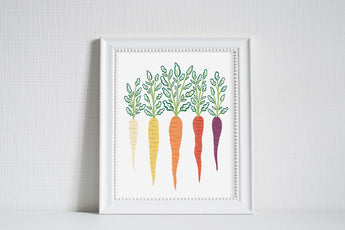 Rainbow Carrots - Modern Farm Garden Art Print