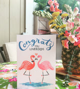 Lovebird Flamingos - Wedding + Engagement Card
