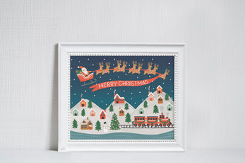 Santa's Village - Christmas Art Print