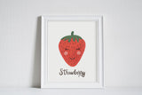 Strawberry Face- Art Print (8x10)