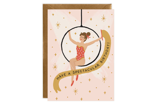 Trapeze Lady - Birthday Card