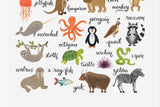 Animal Alphabet Chart - Art Print
